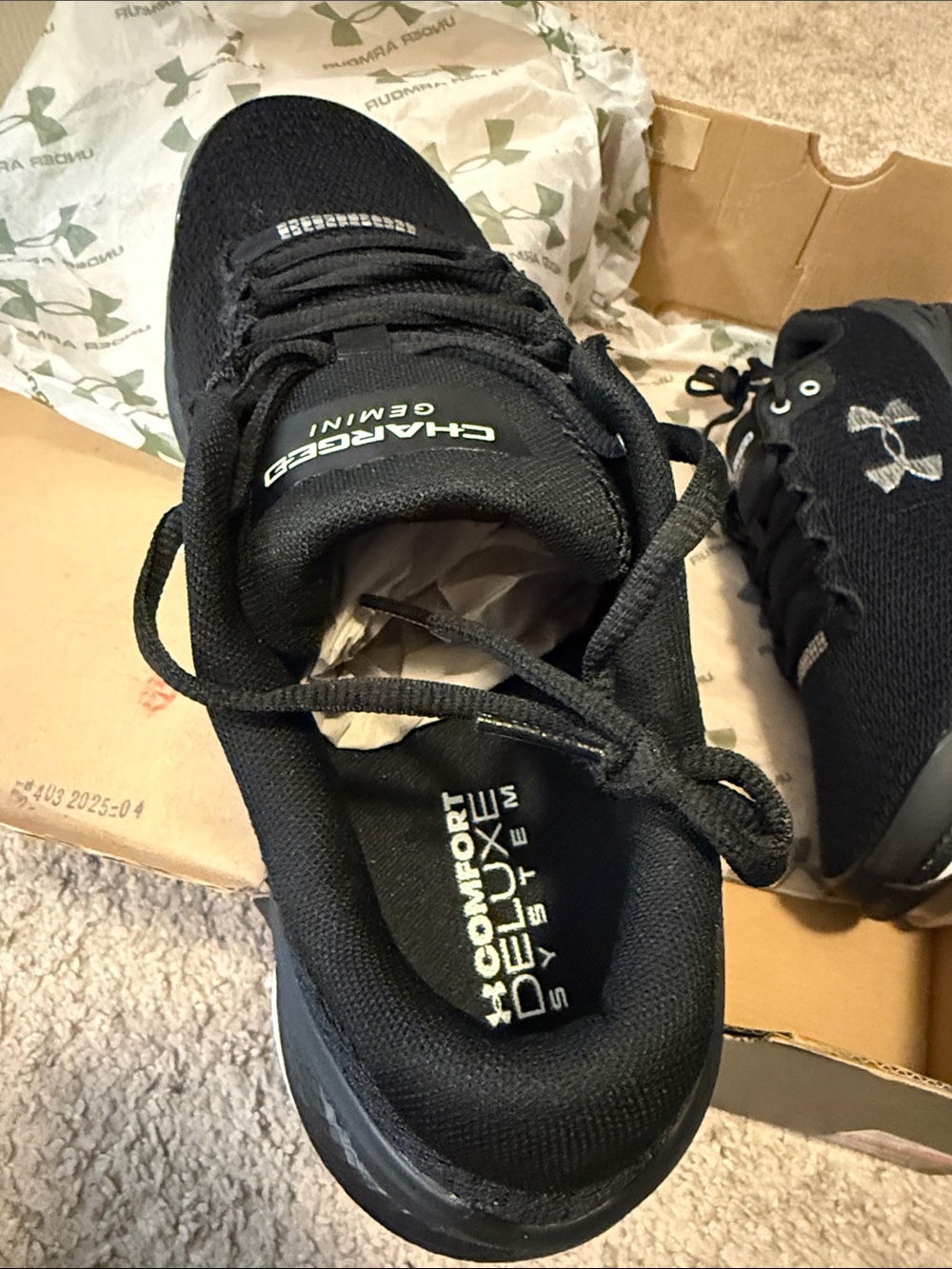 Under Armour Black and White Men's Athletic Sneakers - Picture 2 of 6